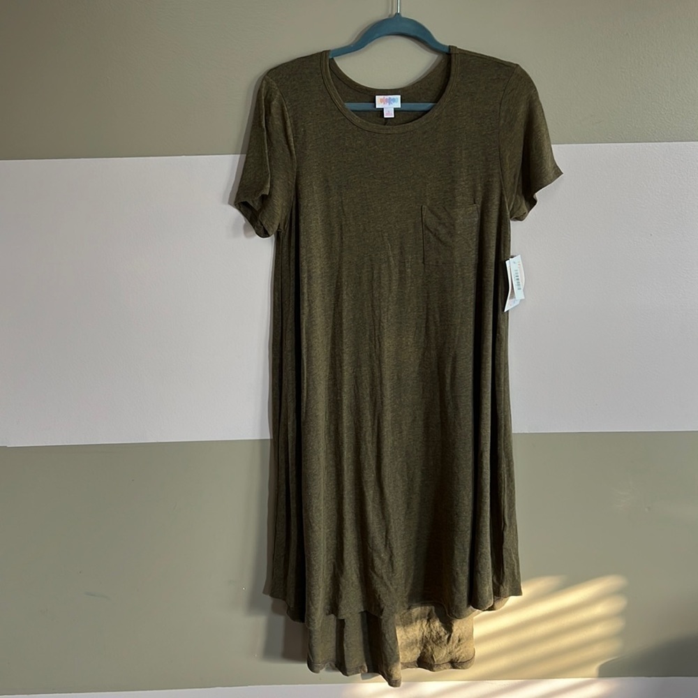 LuLaRoe Dress Carly Swing Blue Teal Convertible
